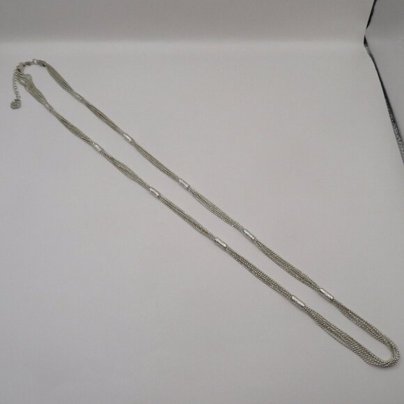 Monet Silver Tone Multi-Strand Station Necklace - Picture 7 of 10